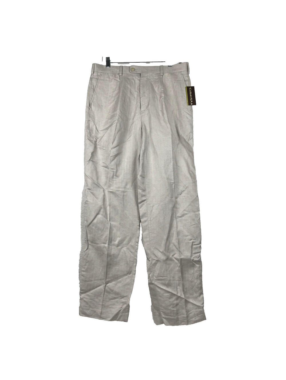 NEW Cubavera Mens 34x32 Natural Linen Blend Relaxed Herringbone Pants Light